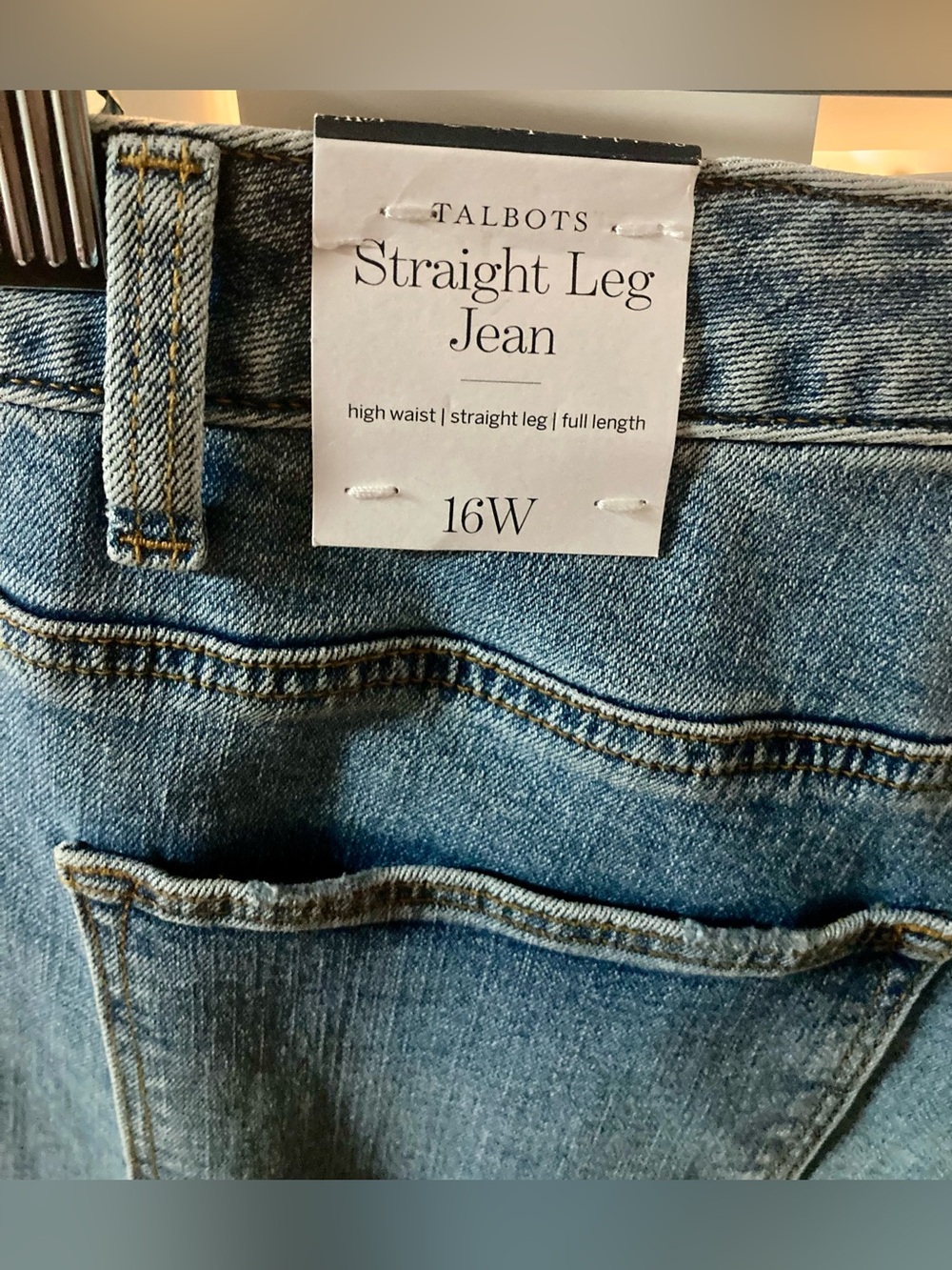 Light Blue High-Rise Straight Jeans - Women's - Picture 4 of 6